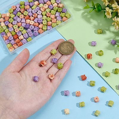 150Pcs 3 Colors Opaque Resin Imitation Shell Beads RESI-PH0002-78-1
