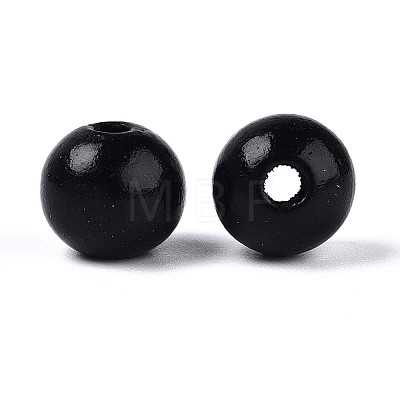 Spray Painted Round Natural Schima Wood Beads LS-WOOD-A018-12mm-03-1-1