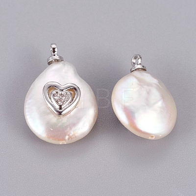 Natural Cultured Freshwater Pearl Pendants PEAR-F008-55P-1