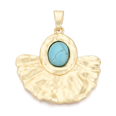 Synthetic Turquoise Big Pendants PALLOY-N179-62MG-1
