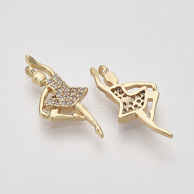 Brass Micro Pave Cubic Zirconia Pendants X-ZIRC-S064-016-1