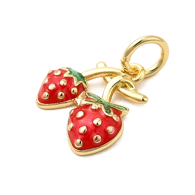 Brass Enamel Charms KK-P303-06C-G-1