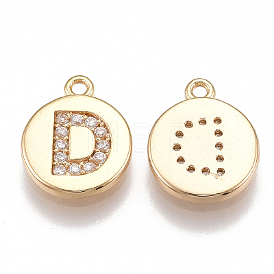 Brass Cubic Zirconia Charms KK-T038-194G-D-1