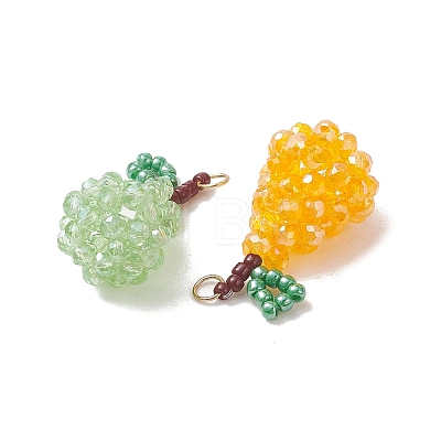 AB Color Plated Glass Pendants PALLOY-MZ01328-1