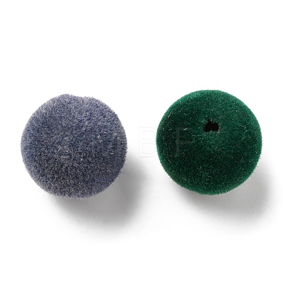 Flocky Acrylic Beads OACR-E020-02-1