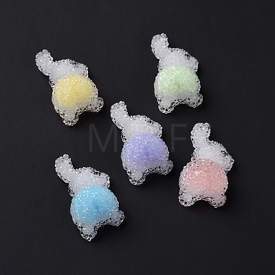Opaque Resin Cabochons RESI-G062-02-1