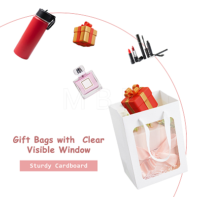 Rectangle Paper Storage Bags with Handle ABAG-WH0046-26B-01-1