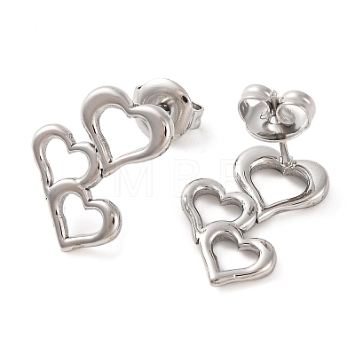 Non-Tarnish 304 Stainless Steel Stud Earrings EJEW-G395-02P-1