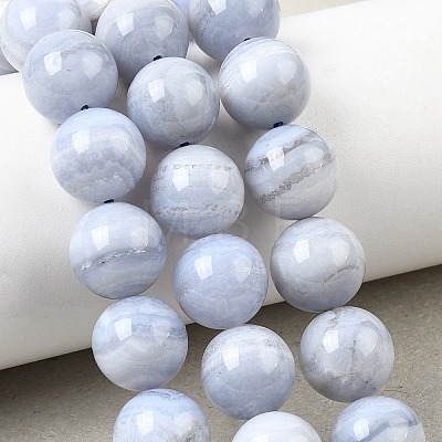 Natural Blue Lace Agate Beads Strands G-G344-A06-10mm-1