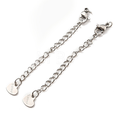 Tarnish Resistant 304 Stainless Steel Curb Chain Extender X-STAS-G310-06P-1