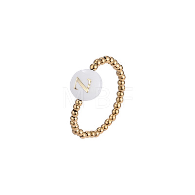 304 Stainless Steel and Shell Finger Rings WG7EF54-26-1