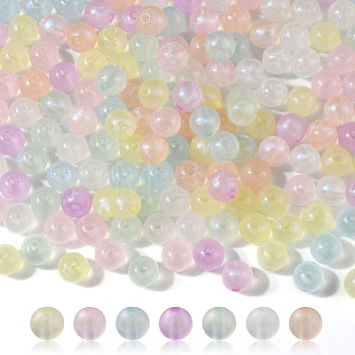 Rainbow Iridescent Plating Acrylic Beads MACR-YW0002-19B-1