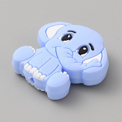 Elephant Silicone Beads SIL-WH0002-83A-1