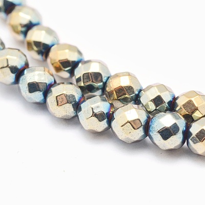 Electroplate Non-magnetic Synthetic Hematite Beads Strands X-G-L486-C-19-1