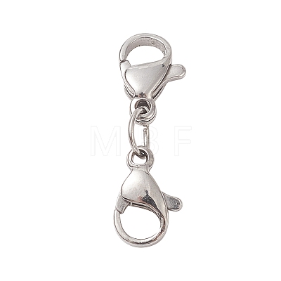 Non-Tarnish 304 Stainless Steel Double Lobster Claw Clasps STAS-E163-57P-B-1