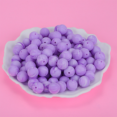 Round Silicone Focal Beads SI-JX0046A-68-1