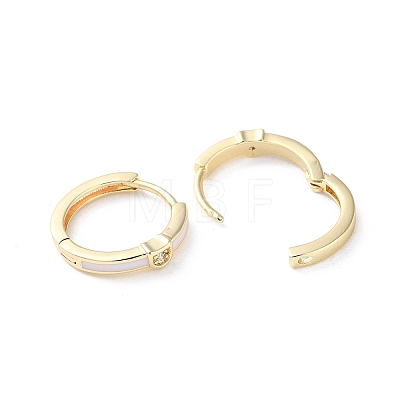 Brass Micro Pave Cubic Zirconia Hoop Earrings EJEW-P259-13G-1