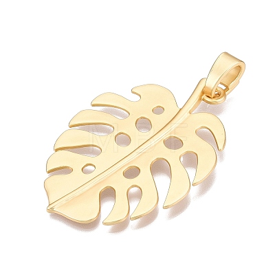 Leaf Rack Plating Alloy Big Pendants FIND-N005-50G-1