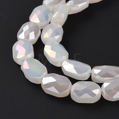 Faceted Electroplated Glass Beads Strands GLAA-G092-D06-1