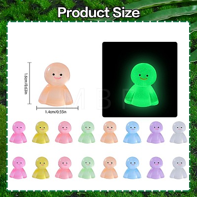 80Pcs 8 Colors Luminous Resin Doll Ornaments RESI-SZ0003-49-1