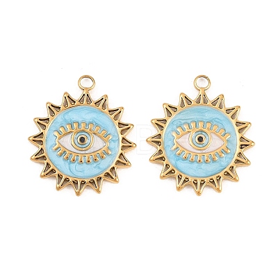 304 Stainless Steel Enamel Pendants STAS-K293-38G-1