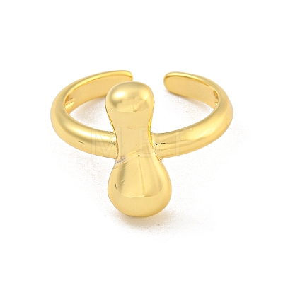 Brass Letter Open Cuff Rings for Women RJEW-G313-01I-G-1