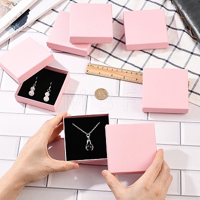 6Pcs Square Cardboard Necklace Box CBOX-YW0001-05C-1