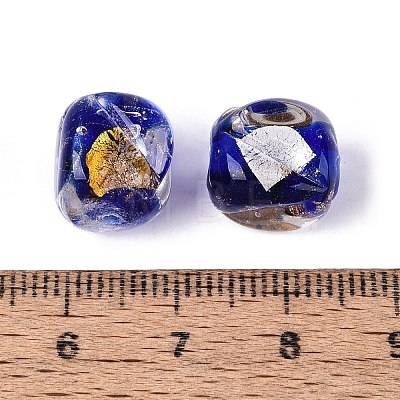 Handmade Gold & Silver Foil Glass Beads FOIL-Q003-01C-1