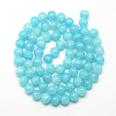 Baking Painted Crackle Glass Bead Strands DGLA-Q023-6mm-YS42-1