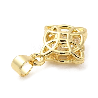 Rack Plating Brass with Cubic Zirconia Pendants KK-Q784-16G-1