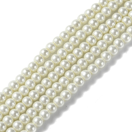 Eco-Friendly Dyed Glass Pearl Round Beads Strands HY-A002-4mm-RB001-1