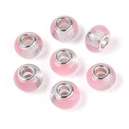 Transparent Resin Rondelle European Beads RESI-N044-02F-1