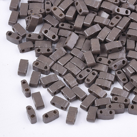 2-Hole Baking Paint Glass Seed Beads SEED-S023-17B-17-1