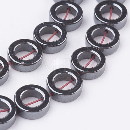 Non-magnetic Synthetic Hematite Beads Strands G-P341-08-10x3mm-1