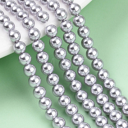Baking Paint Pearlized Glass Pearl Bead Strands HY-N002-4mm-A04-1