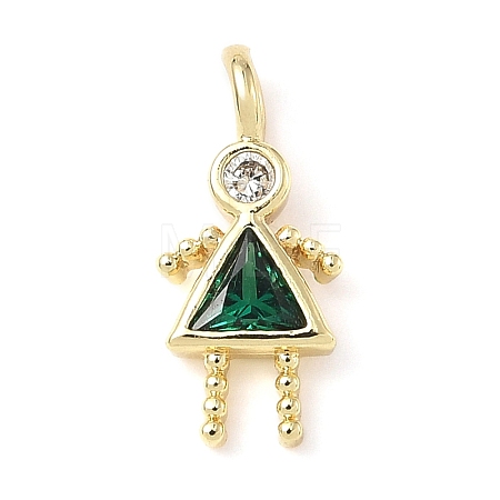 Brass Micro Pave Cubic Zirconia Pendants ZIRC-I356-17G-B09-1