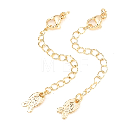 Brass Curb Chain Extender KK-P354-09G-1