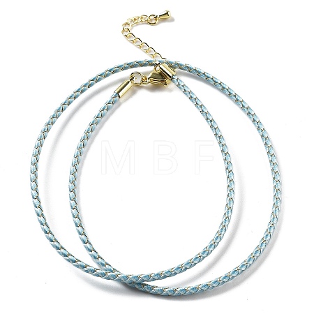 Polyester Cord Braided Necklace Makings MAK-L043-03G-02-1