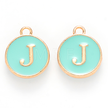 Golden Plated Alloy Enamel Charms ENAM-S118-05J-1