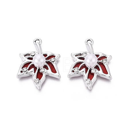 Alloy with ABS Imitation Pearl & Crystal Rhinestone & Acrylic Pendants PALLOY-Q466-04P-03-1