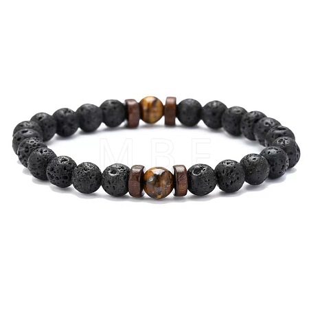 Sparkling Stone Volcano Stone Black Iron Stone Bracelet Couple Bracelet Personalized Bracelet YS6275-6-1