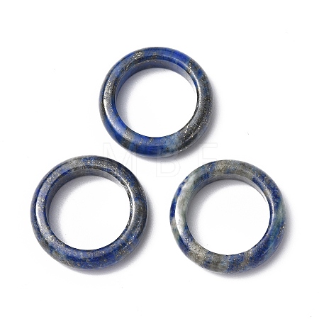 Natural Lapis Lazuli Plain Band Ring RJEW-P044-01A-01-1