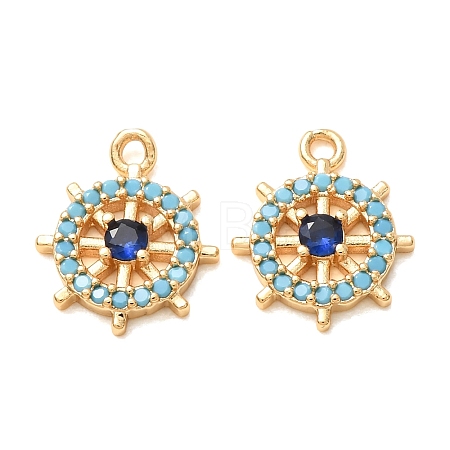 Brass Micro Pave Colorful Cubic Zirconia Pendants CU-K002-14G-1