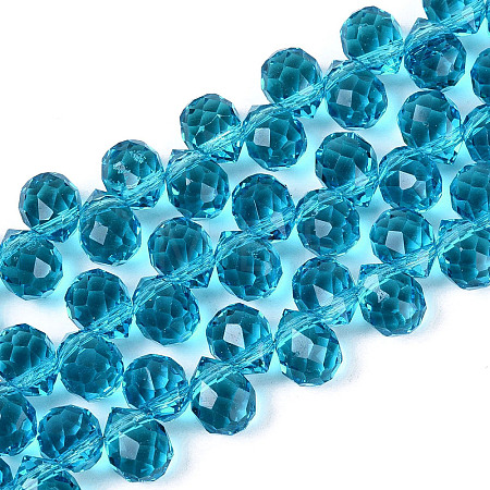 Transparent Glass Beads Strands GLAA-Q116-01A-B13-1