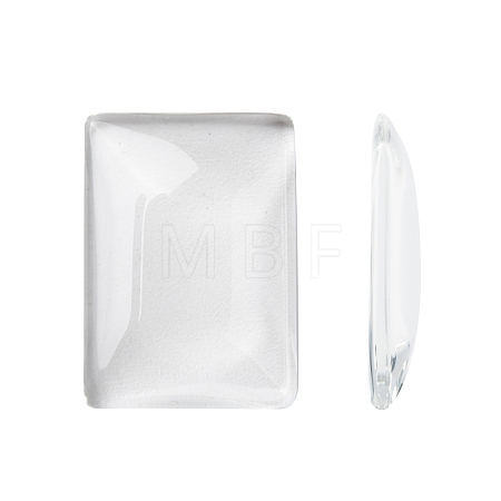 Transparent Rectangle Glass Cabochons GGLA-R025-25x18-1
