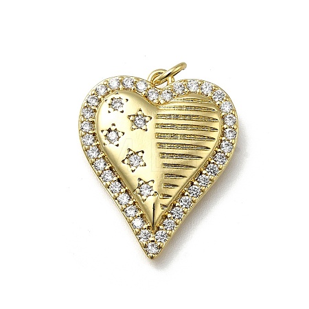Brass Micro Pave Cubic Zirconia Pendants KK-C090-42G-08-1