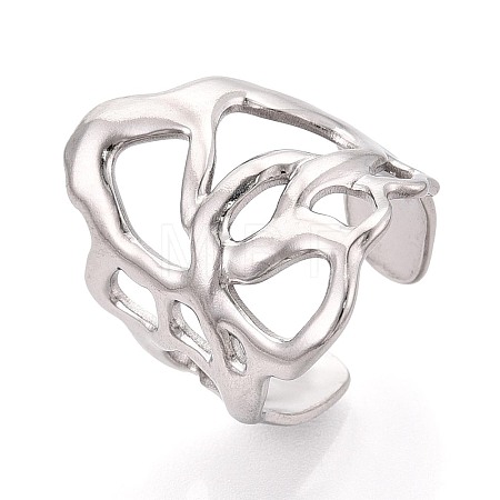 304 Stainless Steel Cuff Open Rings for Women RJEW-N052-19P-1