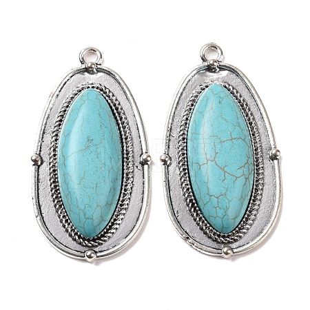 Synthetic Turquoise Big Pendants PALLOY-K001-045-1