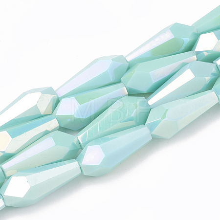 Electroplate Opaque Solid Color Glass Beads Strands EGLA-T008-12B-1