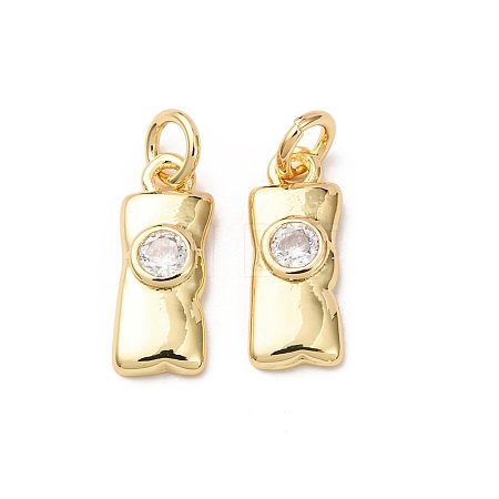 Brass Micro Pave Cubic Zirconia Pendants KK-D019-10G-1